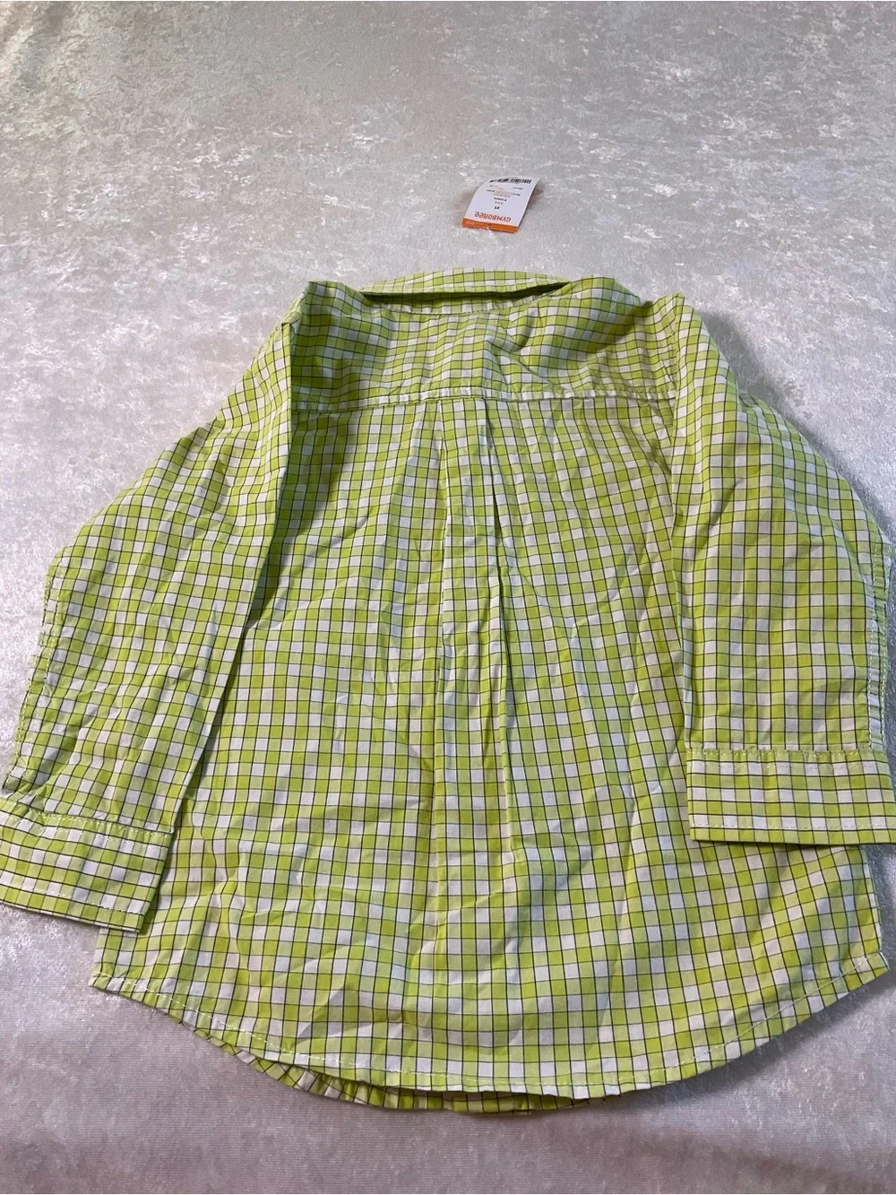Gymboree Lime & White Plaid Button-Down Shirt